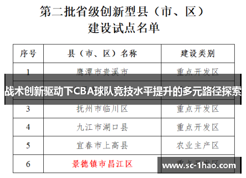 战术创新驱动下CBA球队竞技水平提升的多元路径探索