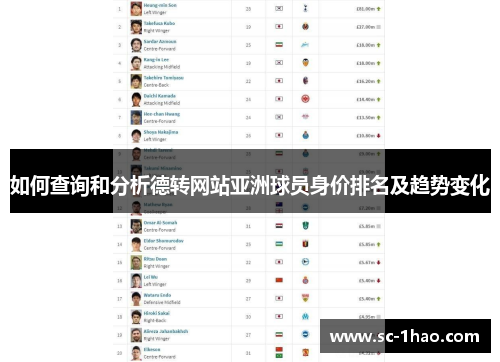如何查询和分析德转网站亚洲球员身价排名及趋势变化